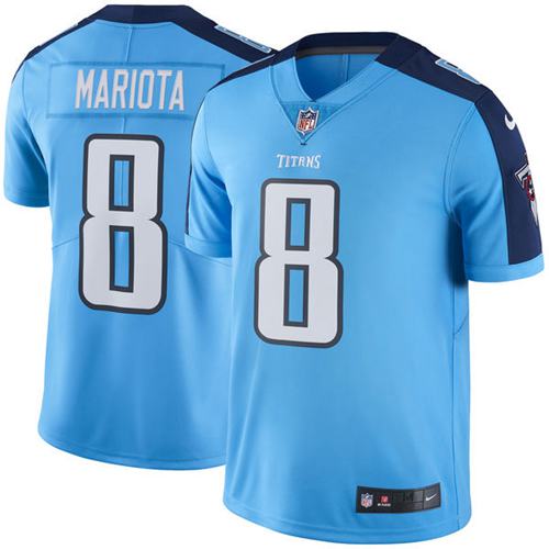 Nike Titans #8 Marcus Mariota Light Blue Men's Stitched NFL Limited Rush Jersey